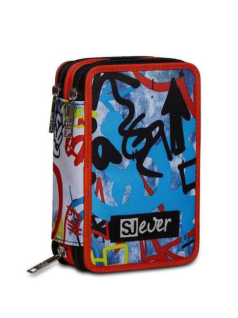 EVER DRIFT BOY Trousse 3 zips avec trousse scolaire rouge orange - Étuis et Accessoires