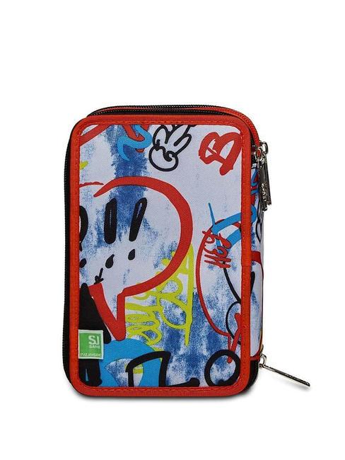 EVER DRIFT BOY Trousse 3 zips avec trousse scolaire rouge orange - Étuis et Accessoires