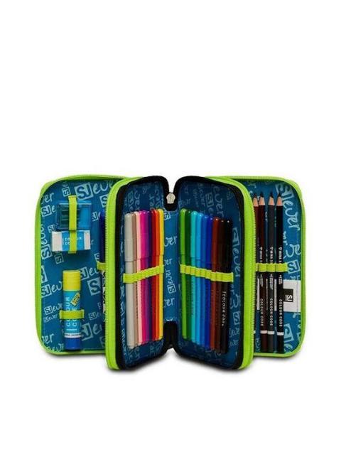 EVER URBY BOY Trousse 3 zips avec trousse scolaire Noir - Étuis et Accessoires