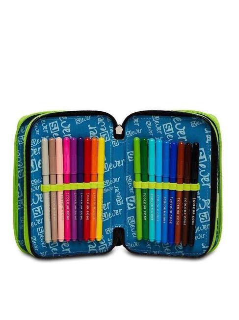 EVER URBY BOY Trousse 3 zips avec trousse scolaire Noir - Étuis et Accessoires