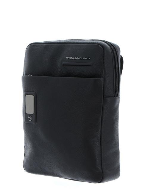 AKRON Sac plat en cuir Noir - Sacs en Bandoulières pour Homme