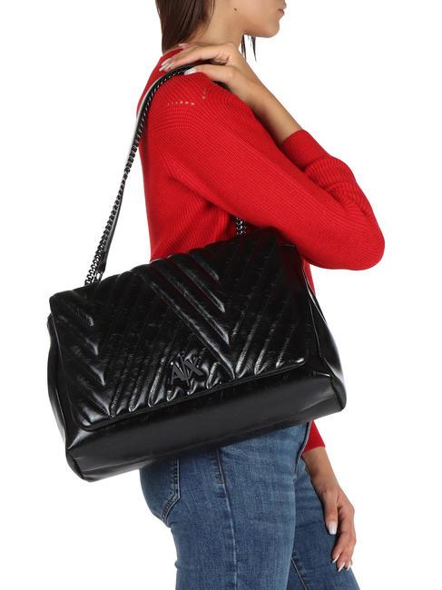 QUILTED Sac port&eacute; &eacute;paule/&agrave; bandouli&egrave;re Noir - Sacs pour Femme