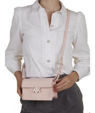 ARMANI EXCHANGE A|X LOGO Mini sac &agrave; bandouli&egrave;re arr&ecirc;t rose - Sacs pour Femme - 4