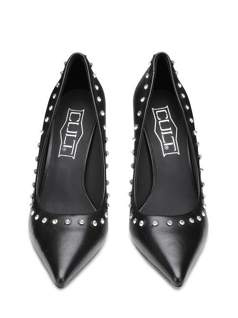 QUEEN 3878 Escarpins en cuir avec applications noir - Chaussures Femme