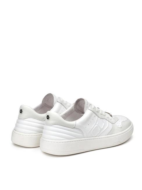 IRON 3992 Baskets en cuir à logo embossé blanc - Chaussures Homme