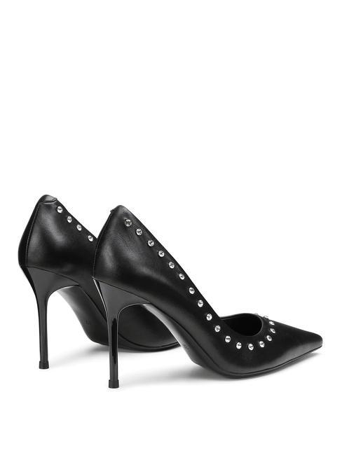 QUEEN 3878 Escarpins en cuir avec applications noir - Chaussures Femme