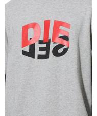 DIESEL S-GIRK Sweat col rond en coton gris - Pulls molletonnés - 4