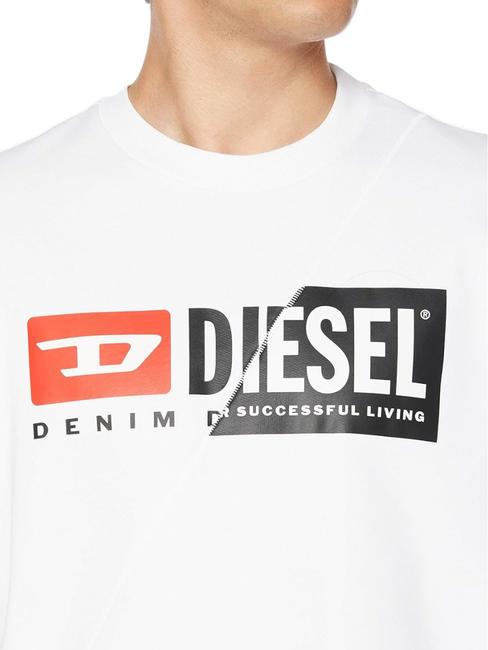 S-GIRK Sweat col rond en coton blanc - Pulls molletonnés