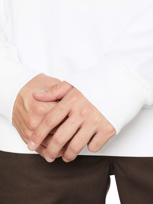 S-GIRK Sweat col rond en coton blanc - Pulls molletonnés