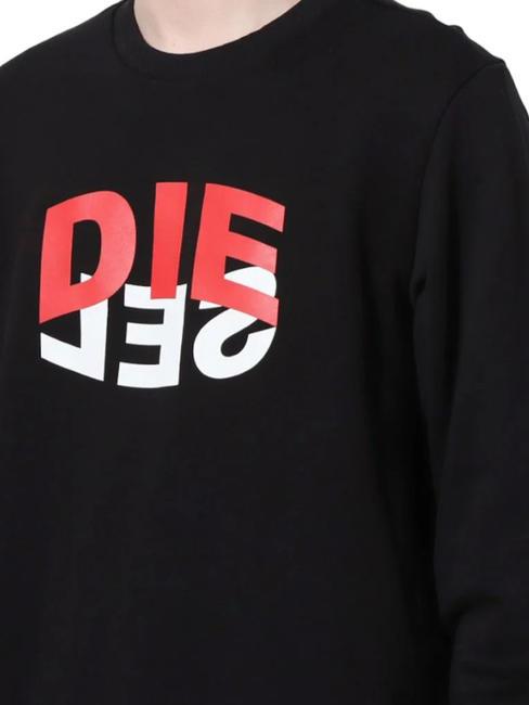 S-GIRK Sweat col rond en coton noir - Pulls molletonnés