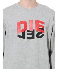DIESEL S-GIRK Sweat col rond en coton gris - Pulls molletonn&eacute;s - 3