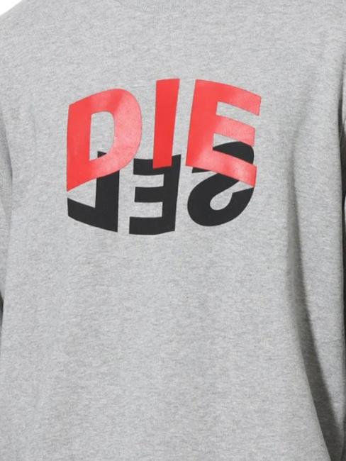 S-GIRK Sweat col rond en coton gris - Pulls molletonnés