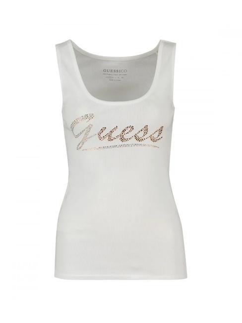 LOGO GLITTER D&eacute;bardeur en coton blanc pur - T-shirt