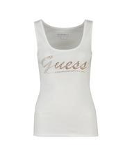 GUESS LOGO GLITTER D&eacute;bardeur en coton blanc pur - T-shirt - 2