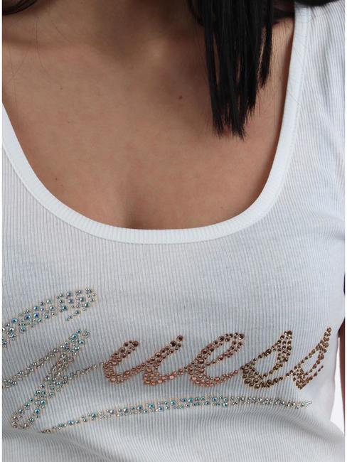 LOGO GLITTER D&eacute;bardeur en coton blanc pur - T-shirt
