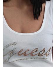 GUESS LOGO GLITTER D&eacute;bardeur en coton blanc pur - T-shirt - 4