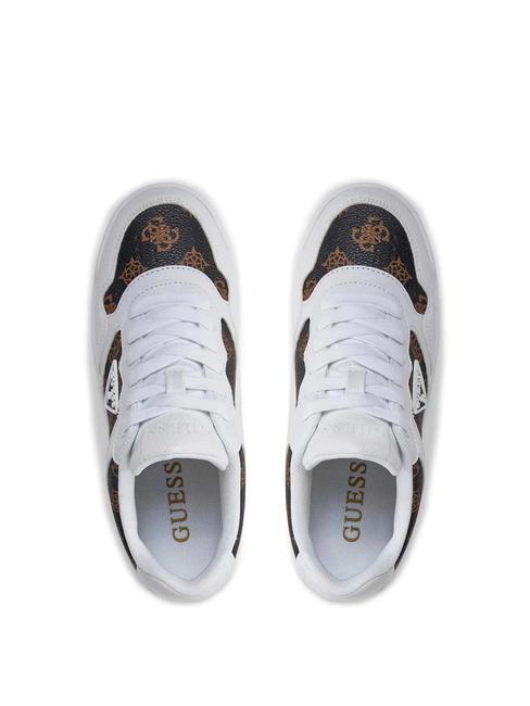 MIRAM 2 Baskets Blanc / marron - Chaussures Femme