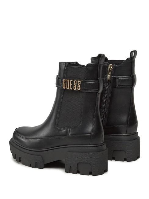 YELMA Bottines &agrave; logo m&eacute;tallis&eacute; NOIR - Chaussures Femme