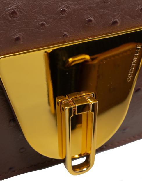 NICO OSTRICH Mini sac en cuir imprim&eacute; caroube - Sacs pour Femme