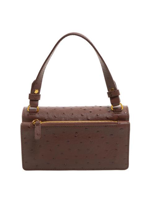 NICO OSTRICH Mini sac en cuir imprim&eacute; caroube - Sacs pour Femme