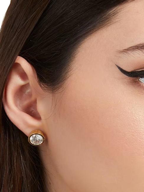 DAKTARI Boucles d'oreilles avec zircons acier - Boucles d'oreilles