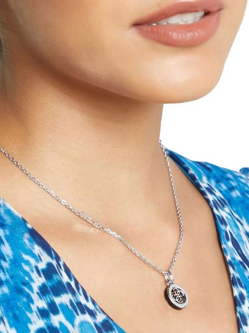 4G LOGO Collier avec charme rhodi&eacute;/noir - Colliers