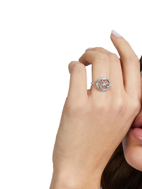 LIFE IN 4G Bague avec logo et cristaux ARGENT - Bagues