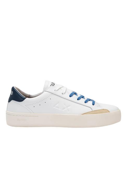 STREET LEATHER Baskets blanc/bleu marine - Chaussures Homme