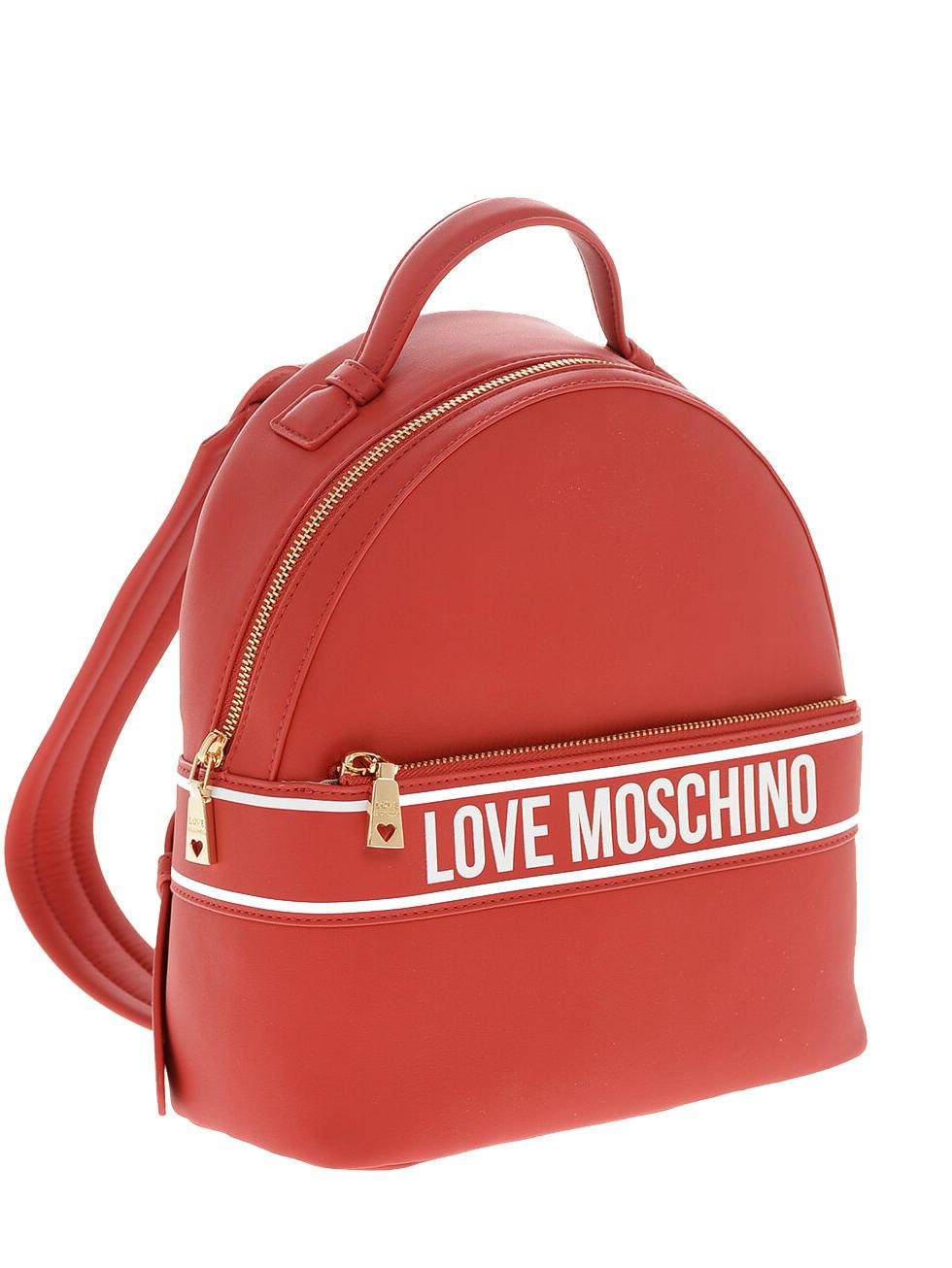Love Moschino Print Bag Sac A Dos Rouge Achetez A Prix Outlet