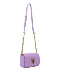 PINKO LOVE CLICK Mini sac en cuir tulipe violet-or antique - Sacs pour Femme - 2