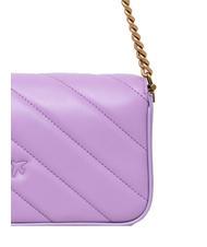 PINKO LOVE CLICK Mini sac en cuir tulipe violet-or antique - Sacs pour Femme - 3