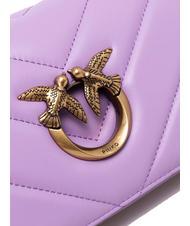 PINKO LOVE CLICK Mini sac en cuir tulipe violet-or antique - Sacs pour Femme - 4