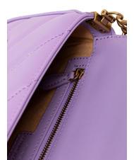PINKO LOVE CLICK Mini sac en cuir tulipe violet-or antique - Sacs pour Femme - 5