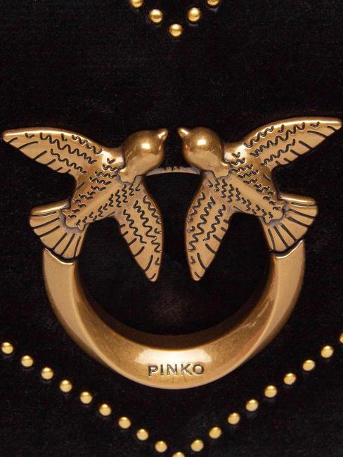 LOVE CLICK Mini sac en velours avec clous noir-or antique - Sacs pour Femme