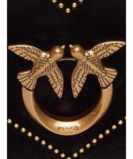 PINKO LOVE CLICK Mini sac en velours avec clous noir-or antique - Sacs pour Femme - 4