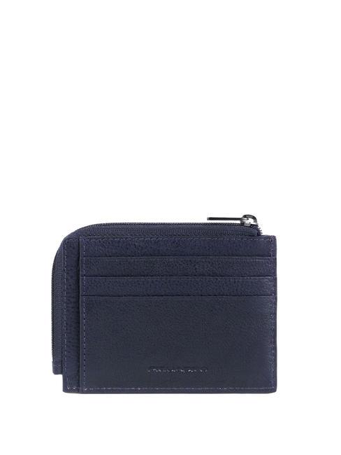 S129  Porte-cartes / porte-monnaie en cuir bleu - Portefeuilles Homme