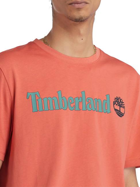 KENNEBEC RIVER LINEAR LOGO T-shirt en cotton application de Sienne brûlée - T-shirt