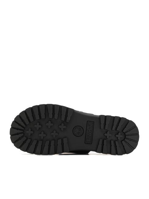 CLAIREMONT WAY Sandale pantoufle en cuir noir pleine fleur - Chaussures Femme