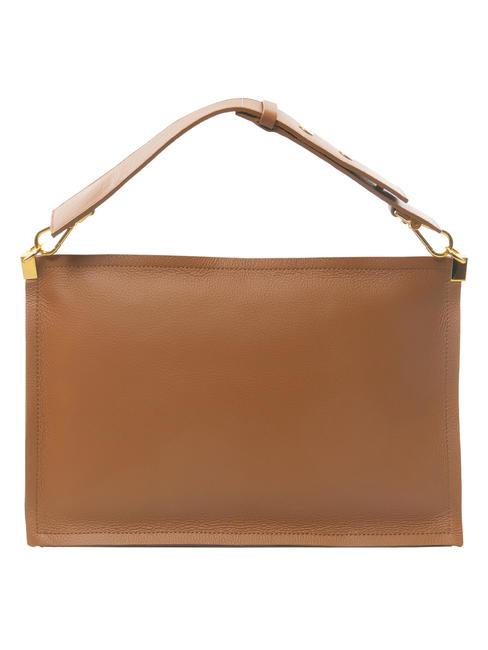 SNIP Sac bandouli&egrave;re en cuir martel&eacute; cuir/noir - Sacs pour Femme