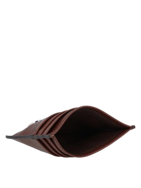 BIAGIO  Porte-cartes en cuir brun 14/ruthénium palladium - Portefeuilles Homme