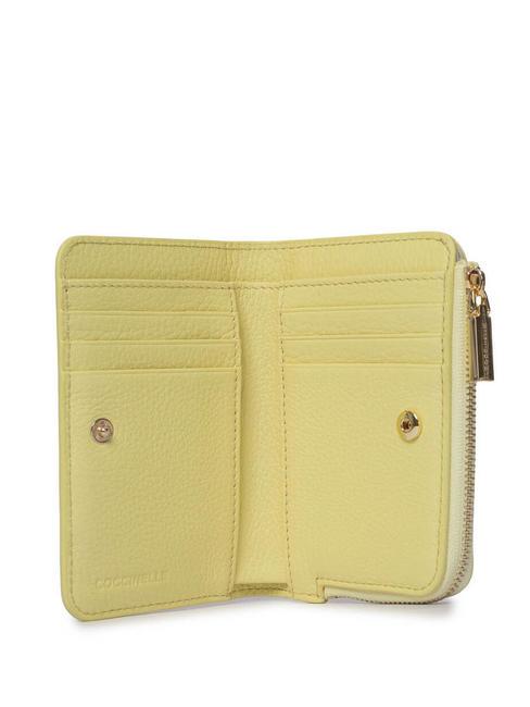 METALLIC SOFT Petit portefeuille en cuir textur&eacute; lavage &agrave; la chaux - Portefeuilles Femme