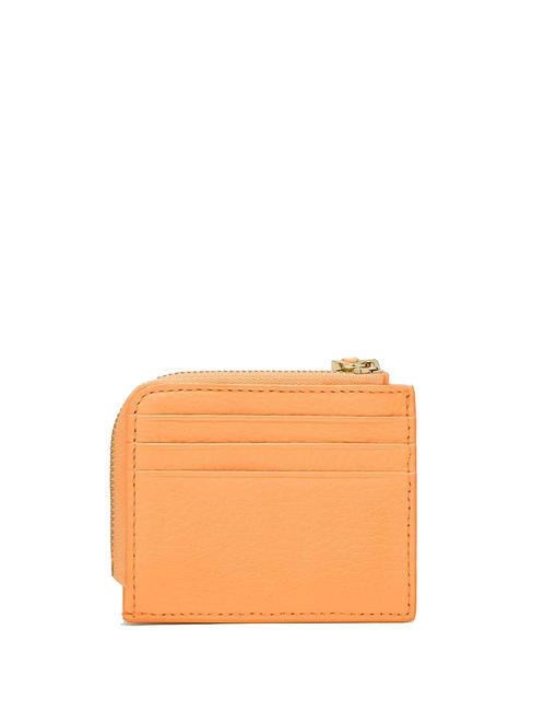TASSEL Porte-cartes zipp&eacute; en cuir martel&eacute; lever du soleil - Portefeuilles Femme