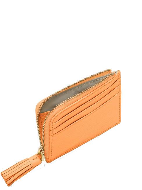 TASSEL Porte-cartes zipp&eacute; en cuir martel&eacute; lever du soleil - Portefeuilles Femme
