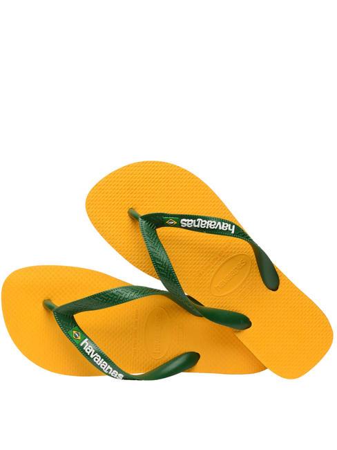 BRASIL LOGO Les tongs pour hommes jaune pop - Chaussures unisexe