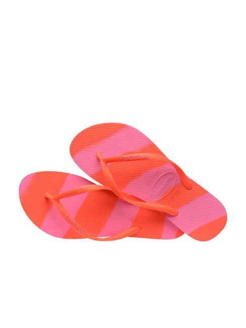 SLIM COLOR FUN Tongs corail néon - Chaussures Femme
