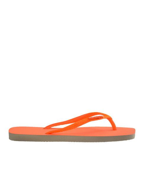 SQUARE GLITTER NEON Tongs beige / orange - Chaussures Femme
