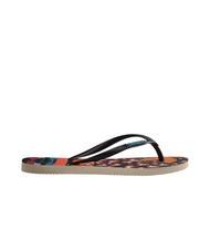 HAVAIANAS SLIM PATCHWORK Tongs beige/noir - Chaussures Femme - 2