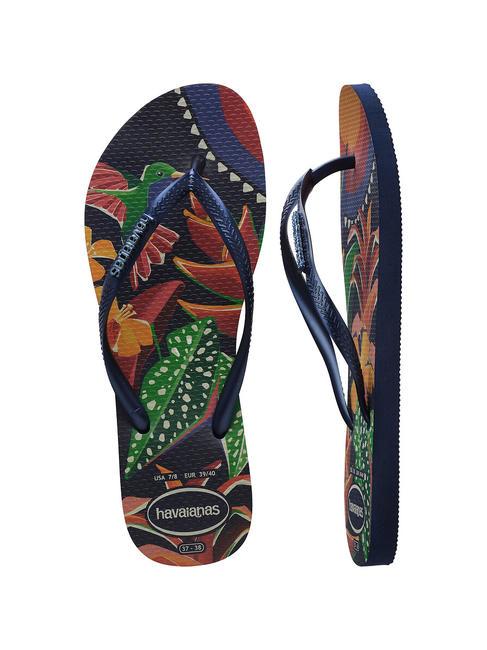  Tongs SLIM TROPICAL MARINE / BLEU / MARINE - Chaussures Femme