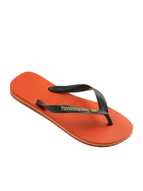 BRASIL LOGO Les tongs pour hommes coucher de soleil orange - Chaussures unisexe