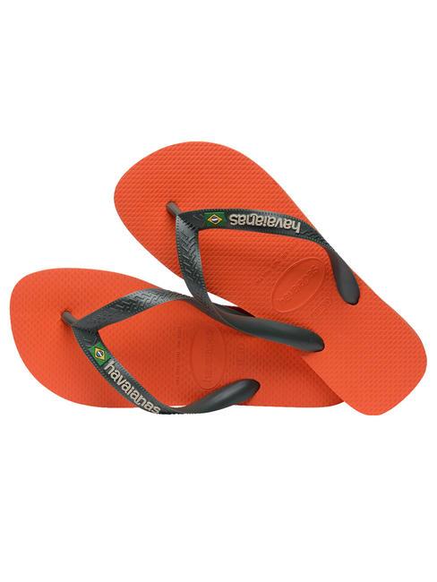 BRASIL LOGO Les tongs pour hommes coucher de soleil orange - Chaussures unisexe